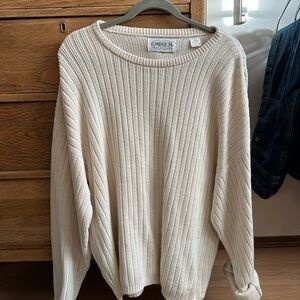 Emblem Collection Cream Knit Sweater